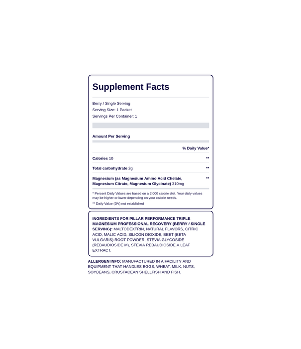 Pillar PILLAR Performance Triple Magnesium - Singles
