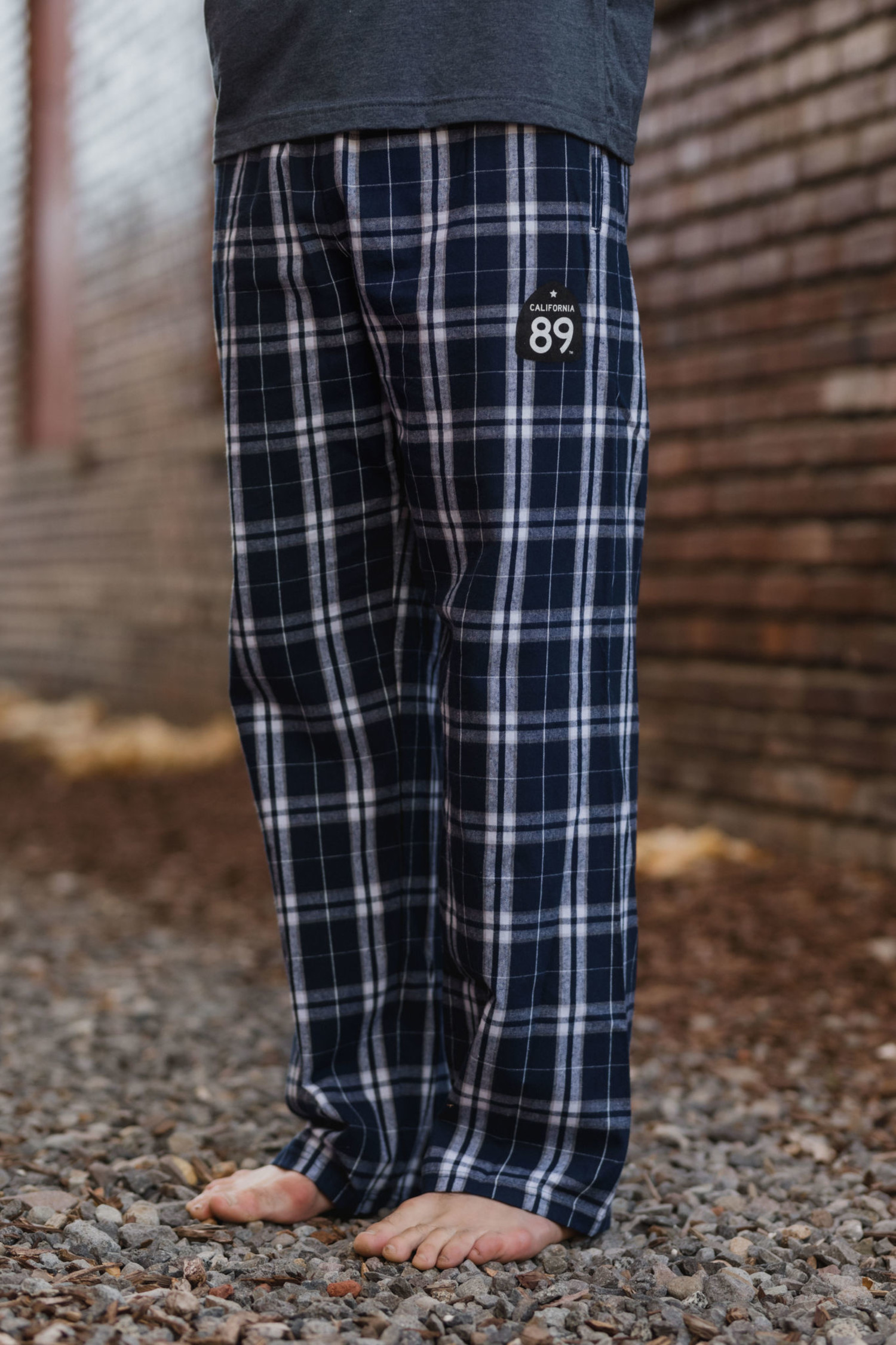 Men soft flannel checked pajama pants