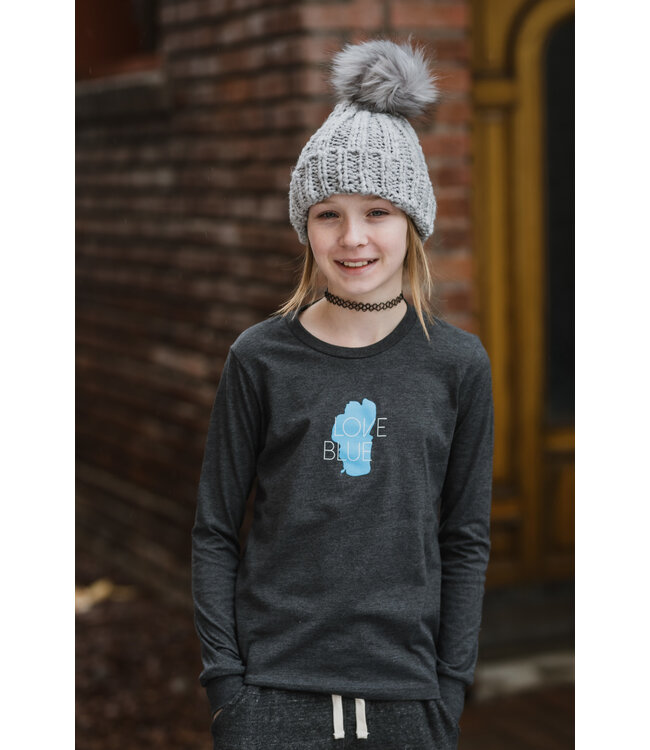California 89 Kid's Long Sleeve Love Blue T-Shirt