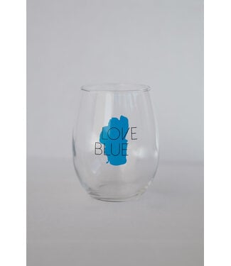 exclusive marketing concepts Stemless Love Blue Wineglass