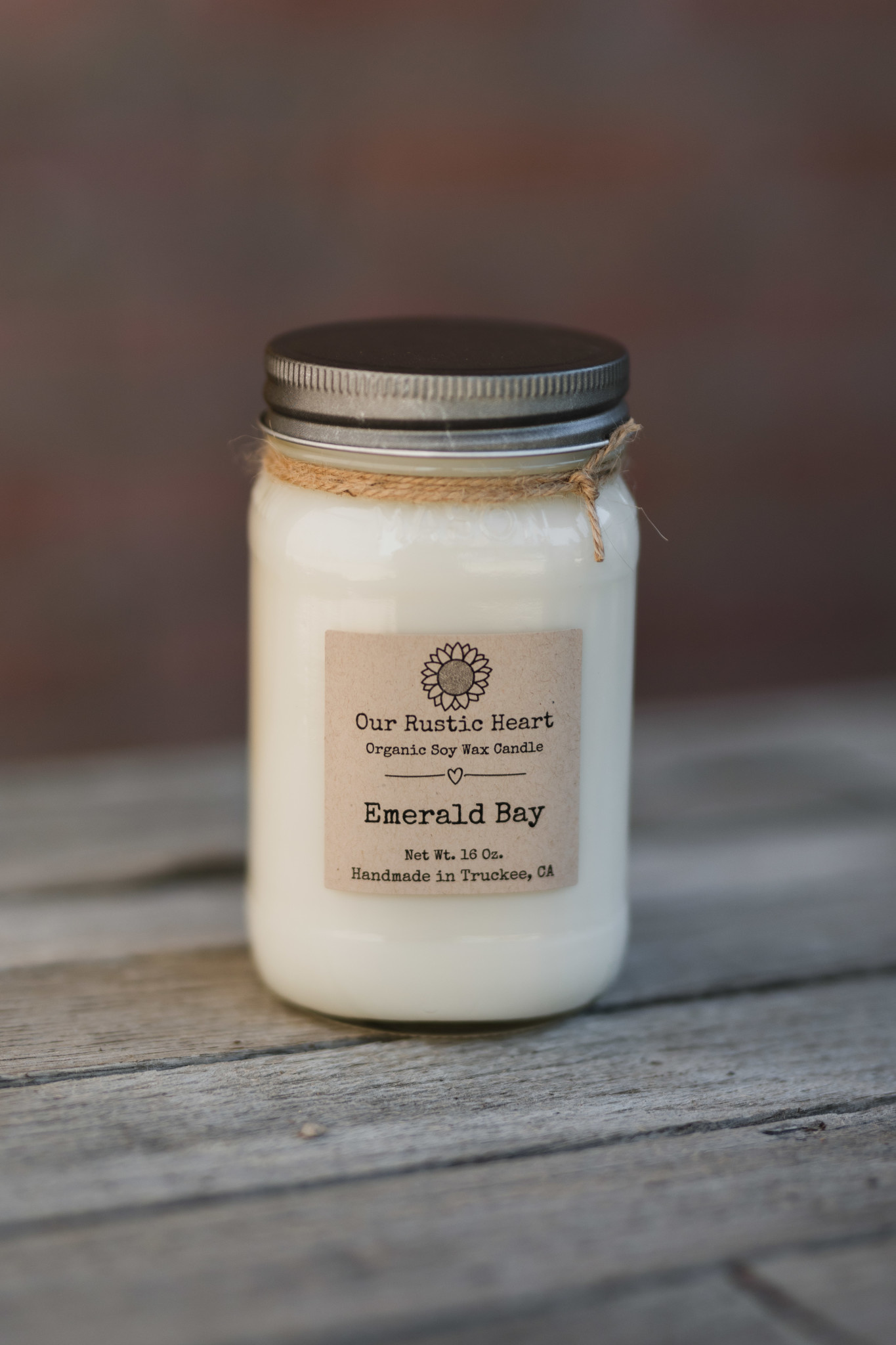 Our Rustic Heart Candle 16oz - California 89