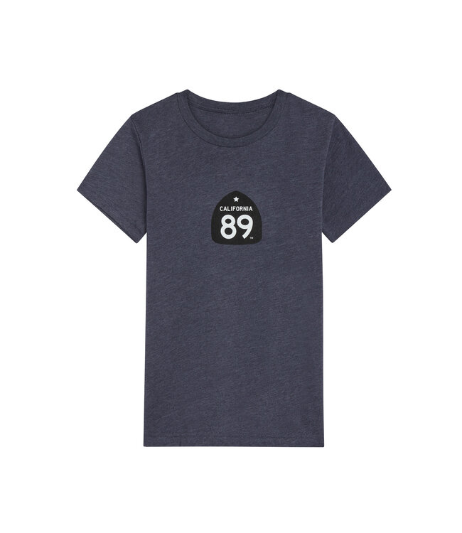 California 89 Kid's Short Sleeve T-Shirt Shield Front, Mountain Back