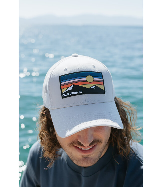 California 89 Trucker Hat with Mountain & Sky Rubber Patch