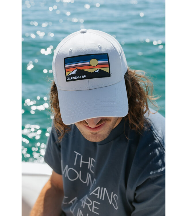 California 89 Trucker Hat with Mountain & Sky Rubber Patch