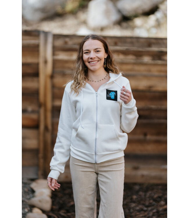 California 89 Unisex Love Blue Zip-Up Hoodie