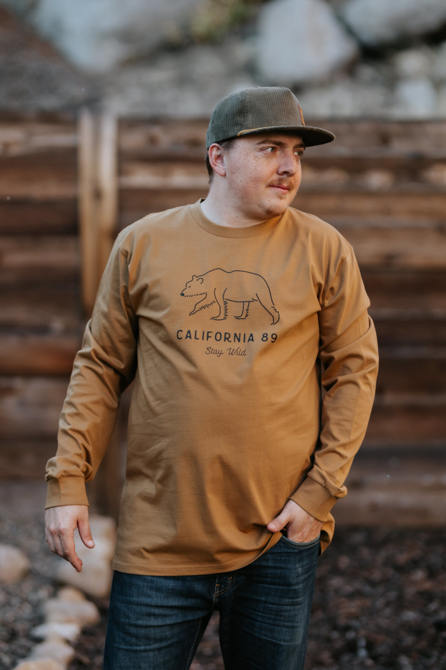 Men's Long Sleeve Stay Wild tshirt - California 89