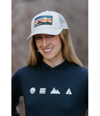 California 89 Trucker Hat with Mountain & Sky Rubber Patch