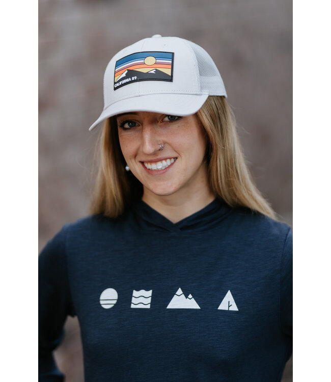 California 89 Trucker Hat with Mountain & Sky Rubber Patch