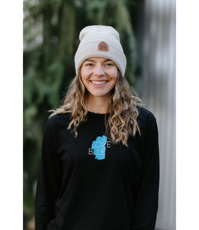 California 89 Women's Long Sleeve Love Blue T-Shirt