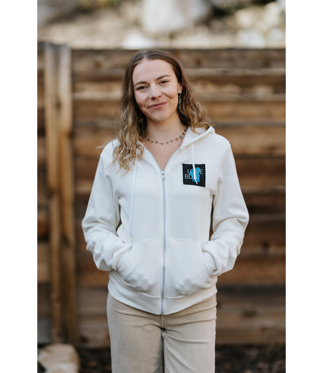 California 89 Unisex Love Blue Zip-Up Hoodie