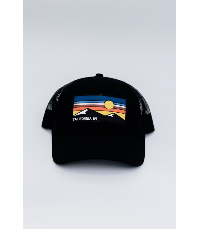 California 89 Trucker Hat with Mountain & Sky Rubber Patch