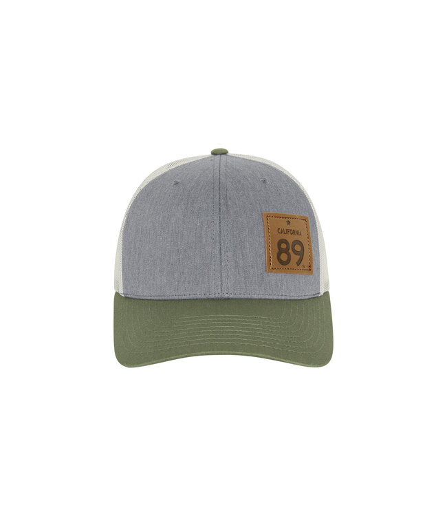 California 89 California 89 Trucker Hat, Heather Grey, Army & Off white