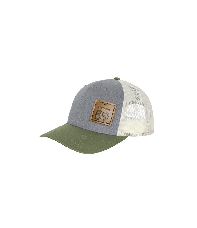 California 89 California 89 Trucker Hat, Heather Grey, Army & Off white