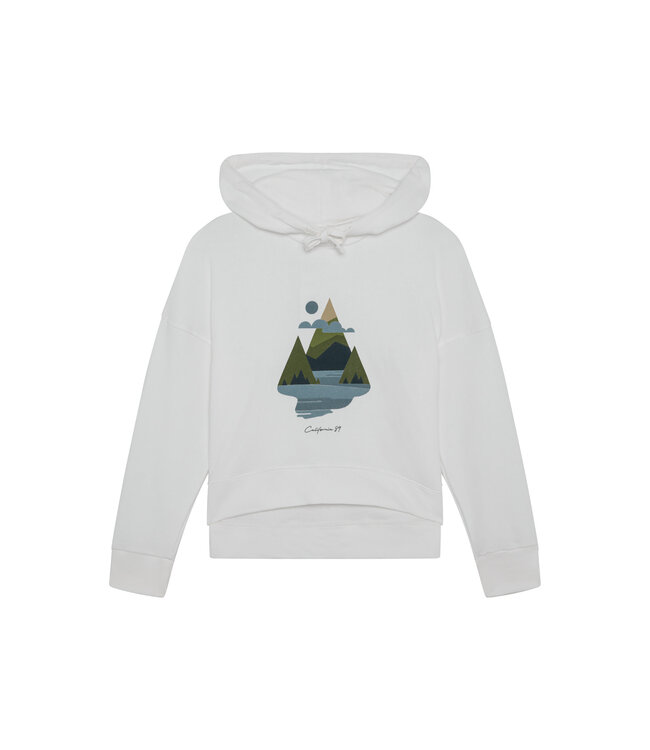 Women's Eco Washed Hoodie with Mountain & Water - California 89 Women's Eco Washed Hoodie with Mountain & Water - California 89