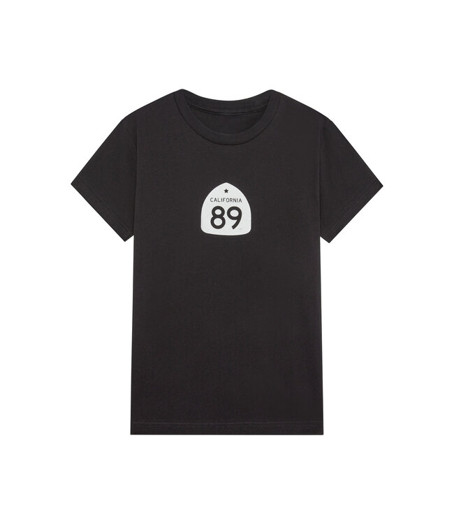 California 89 Kid's Short Sleeve T-Shirt Shield Front, Mountain Back