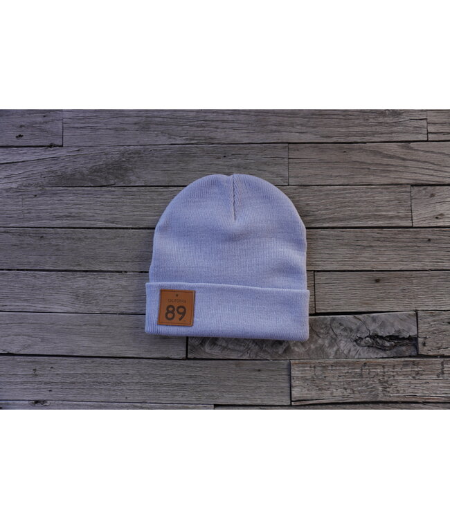 California 89 CA89 Leather Patch Cuffed Beanie