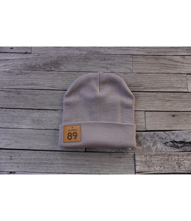 California 89 CA89 Leather Patch Cuffed Beanie