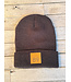 California 89 Waffle Cuffed Beanie with CA 89 Leather Shield