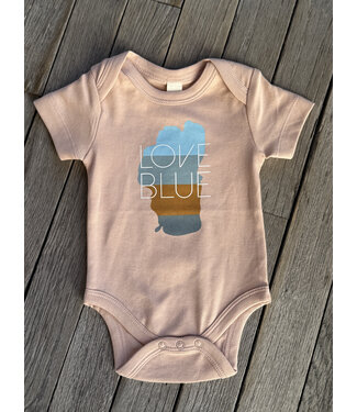 Baby Short Sleeve Love Blue Onesie
