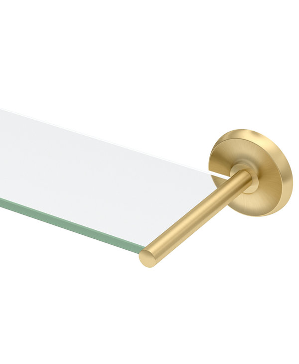 Designer II Glass Shelf- Satin Brass
