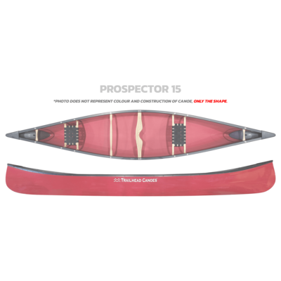 Trailhead Canoes Trailhead Canoes Prospector 15 Kevlar Lite, Vinyl Trim, Two-Tone White Bottom