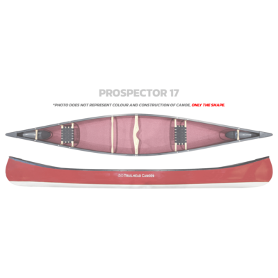 Trailhead Canoes Trailhead Canoes Prospector 17L, Kevlar Lite, Composite Trim, Two-Tone White Bottom