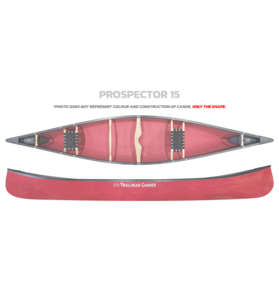 Trailhead Canoes Trailhead Canoes Prospector 15 Kevlar Lite, Wood Trim, Two-Tone White Bottom