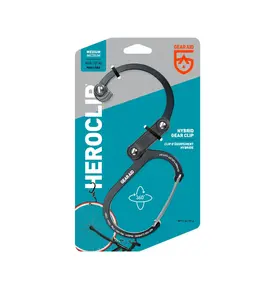 Gear Aid Heroclip Carabiner Hook Clip - Medium Black
