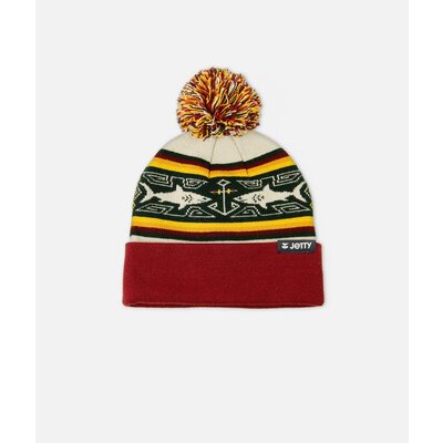 Jetty Sharky Logo Beanie Heather Stone OS