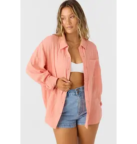 O'Neill O'Neill Leni Relaxed Button Up Long Sleeve Shirt Women's