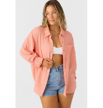 O'Neill O'Neill Leni Relaxed Button Up Long Sleeve Shirt Women's