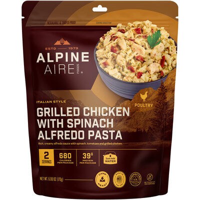 AlpineAire Grilled Chicken with Spinach Alfredo - Two Servings