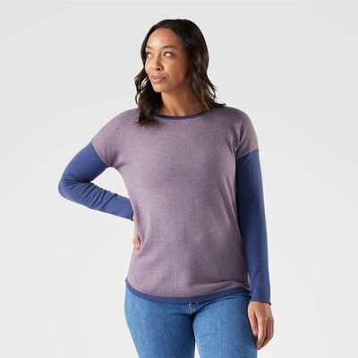 Smartwool Shadow Pine Colorblock  Crew Sweater Women's