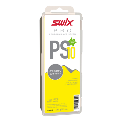 Swix PS10 Yellow 0C to 10C Glide Wax, 180g