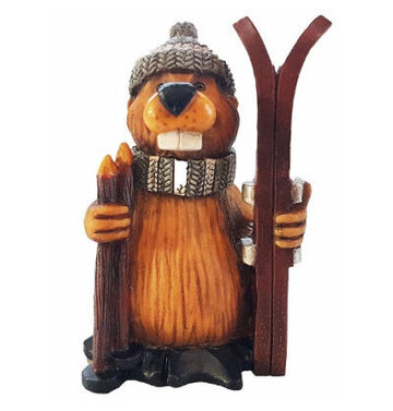 Peak Time Buddy The Beaver Skiing Ornament
