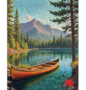Peak Time Canoe Lake/Mountains Travel Jigsaw Puzzle