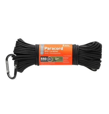 Survive Outdoors Longer SOL 500 Paracord 100ft Black