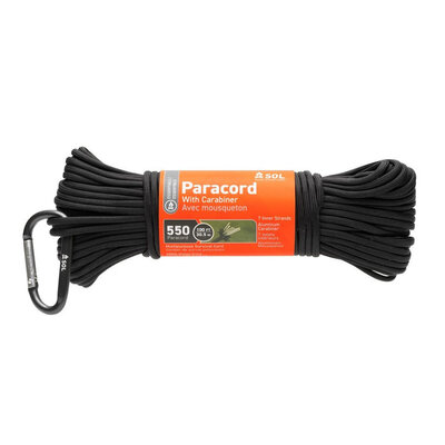 SOL 500 Paracord 100ft Black