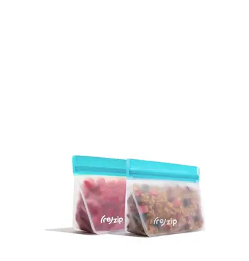 (re)Zip (re)Zip Stand-Up Reusable Bag 1 Cup, Aqua (2 Pack)