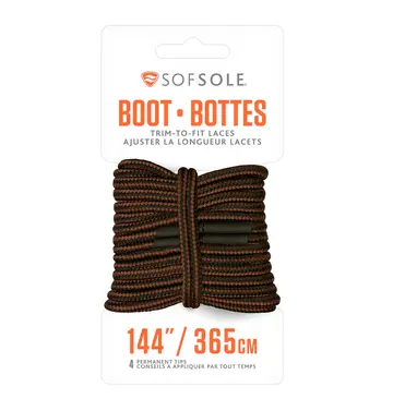 Sof Sole Sof Sole Trim To Fit Shoelaces Black/Brown 144"