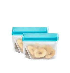 (re)Zip (re)Zip Stand-Up Reusable Bag 1/2 Cup, Aqua (2 Pack)