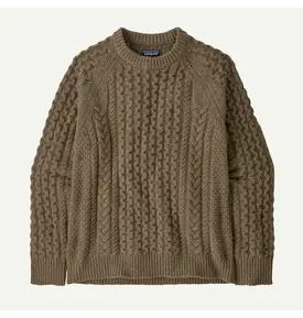 Patagonia Patagonia Recycled Wool-Blend Cable Knit Crewneck Sweater Men's Marlow Brown (Past Season)