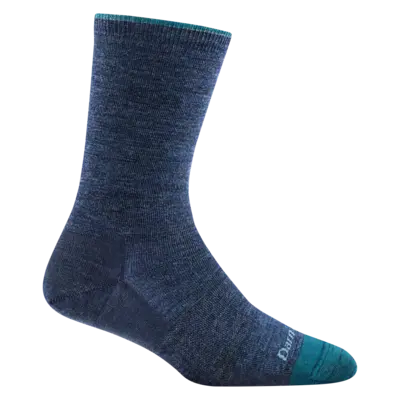 Darn Tough Solid Basic No-Cushion Lightweight Lifestyle Crew Sock Women's 6012 Denim L