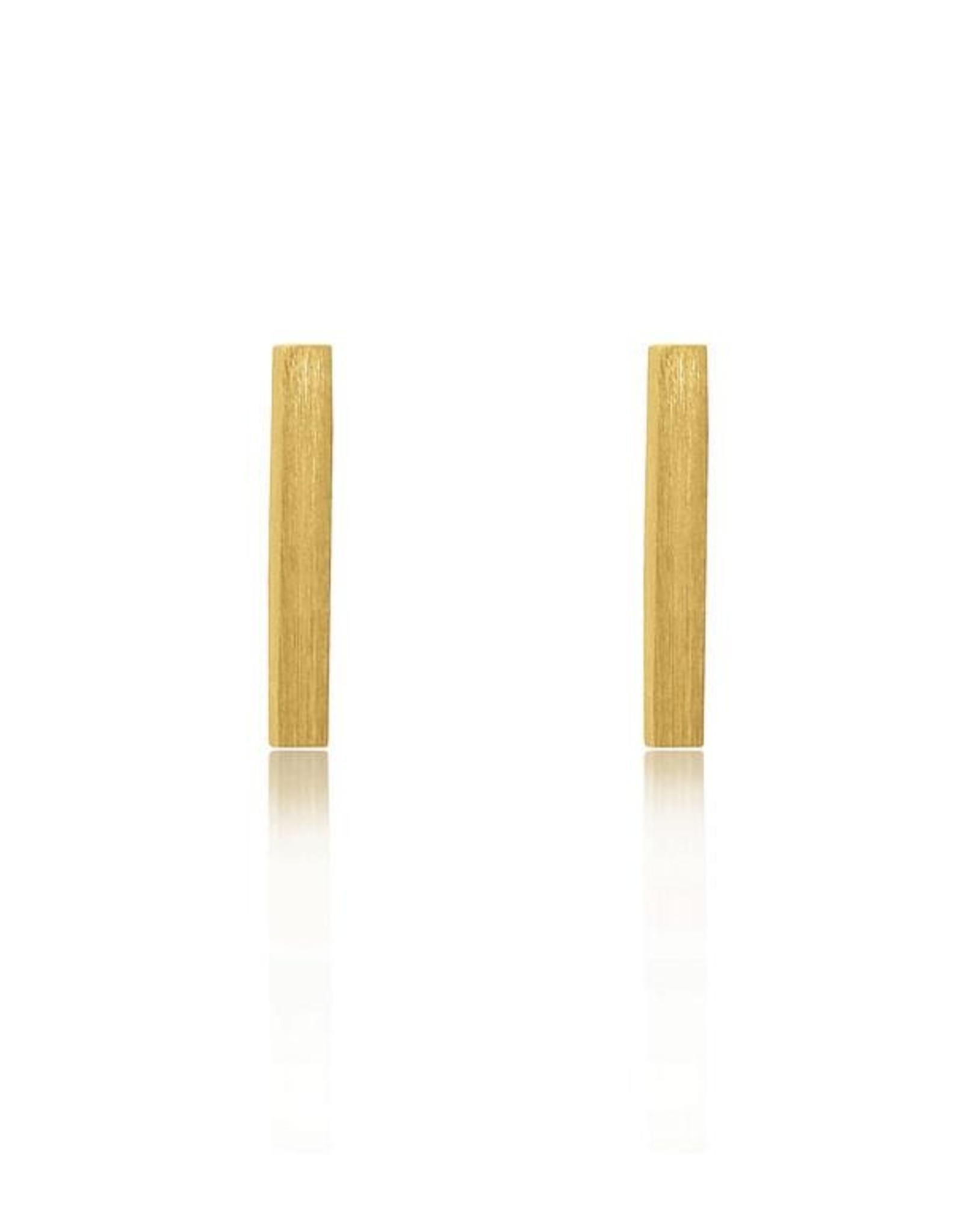 Bar Stud Earrings - Gold Plated Sterling Silver