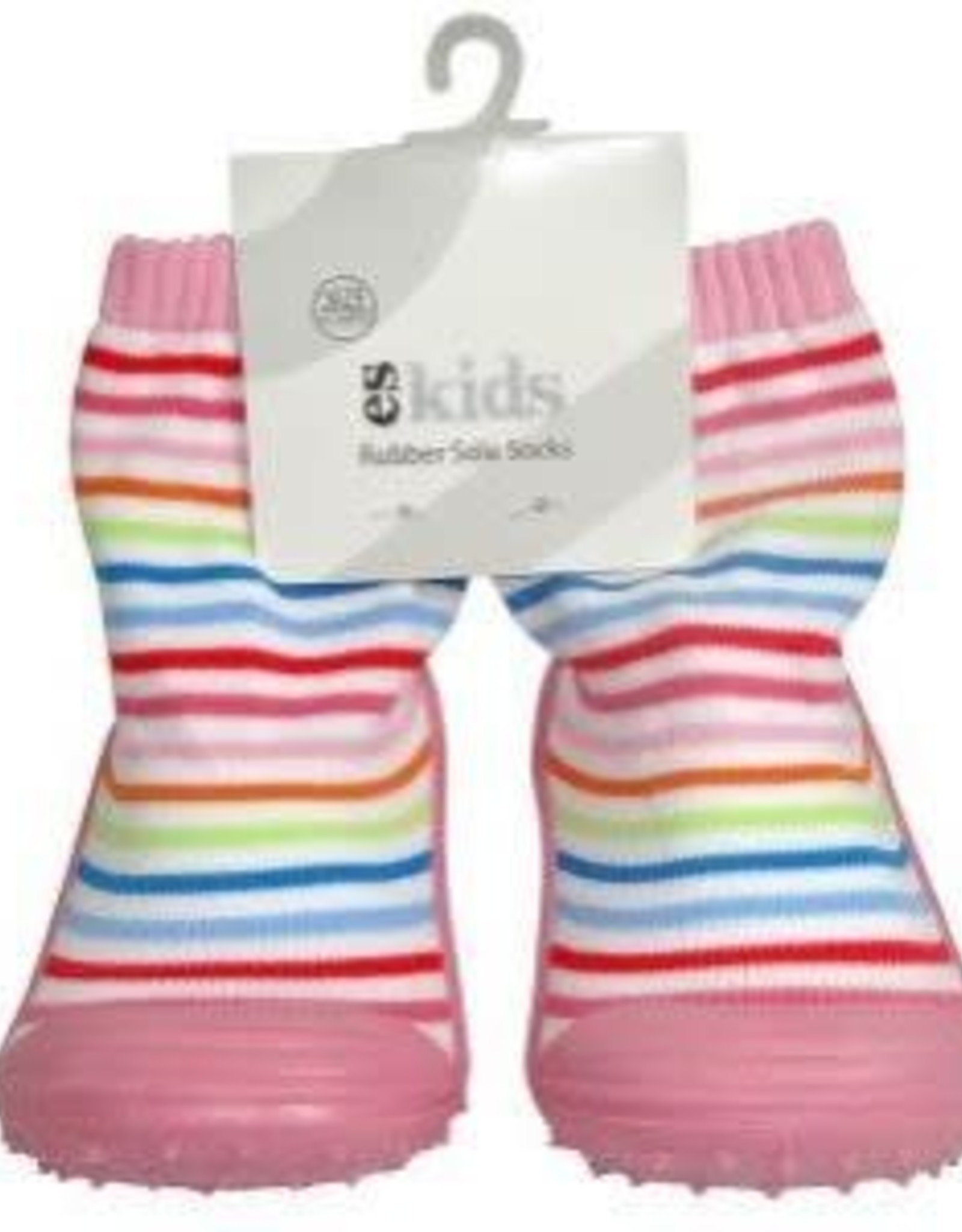Rubber Soled Socks - Pink Rainbow