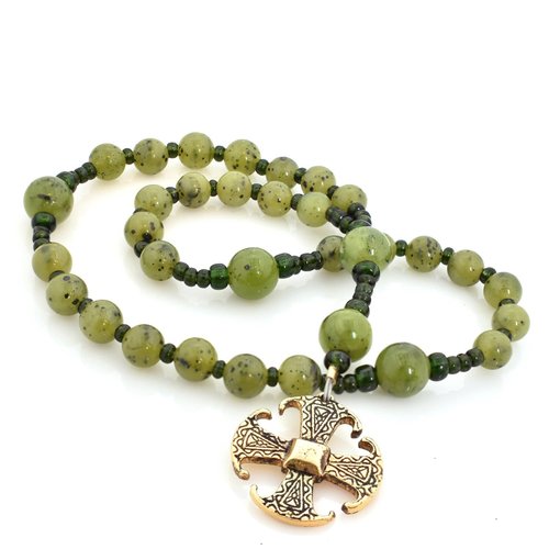 FULL CIRCLE BEADS ROSARY ANGLICAN CANTERBURY CROSS CANADIAN JADE by FULL CIRCLE BEADS FULL CIRCLE BEADS ROSARY ANGLICAN CANTERBURY CROSS CANADIAN JADE by FULL CIRCLE BEADS