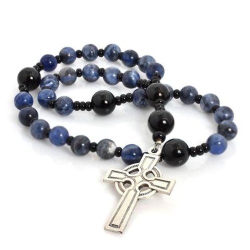 FULL CIRCLE BEADS ROSARY, ANGLICAN, CELTIC CROSS, SODALITE & ONYX BEADS by FULL CIRCLE BEADS FULL CIRCLE BEADS ROSARY, ANGLICAN, CELTIC CROSS, SODALITE & ONYX BEADS by FULL CIRCLE BEADS