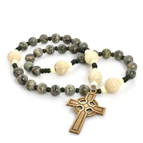 FULL CIRCLE BEADS ROSARY ANGLICAN CELTIC CROSS ZEBRA JASPER by FULL CIRCLE BEADS FULL CIRCLE BEADS ROSARY ANGLICAN CELTIC CROSS ZEBRA JASPER by FULL CIRCLE BEADS