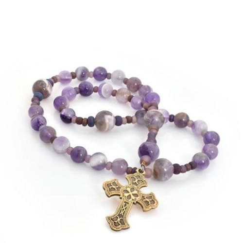 FULL CIRCLE BEADS ANGLICAN ROSARY FLEURY CROSS DOGTOOTH AMETHYST by FULL CIRCLE BEADS FULL CIRCLE BEADS ANGLICAN ROSARY FLEURY CROSS DOGTOOTH AMETHYST by FULL CIRCLE BEADS