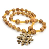 Rosary Anglican Jerusalem Cross Wood Jasper by Full Circle Beads